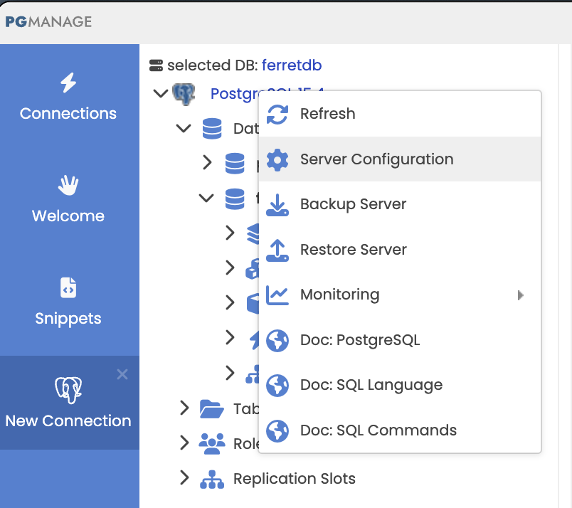 Server configuration